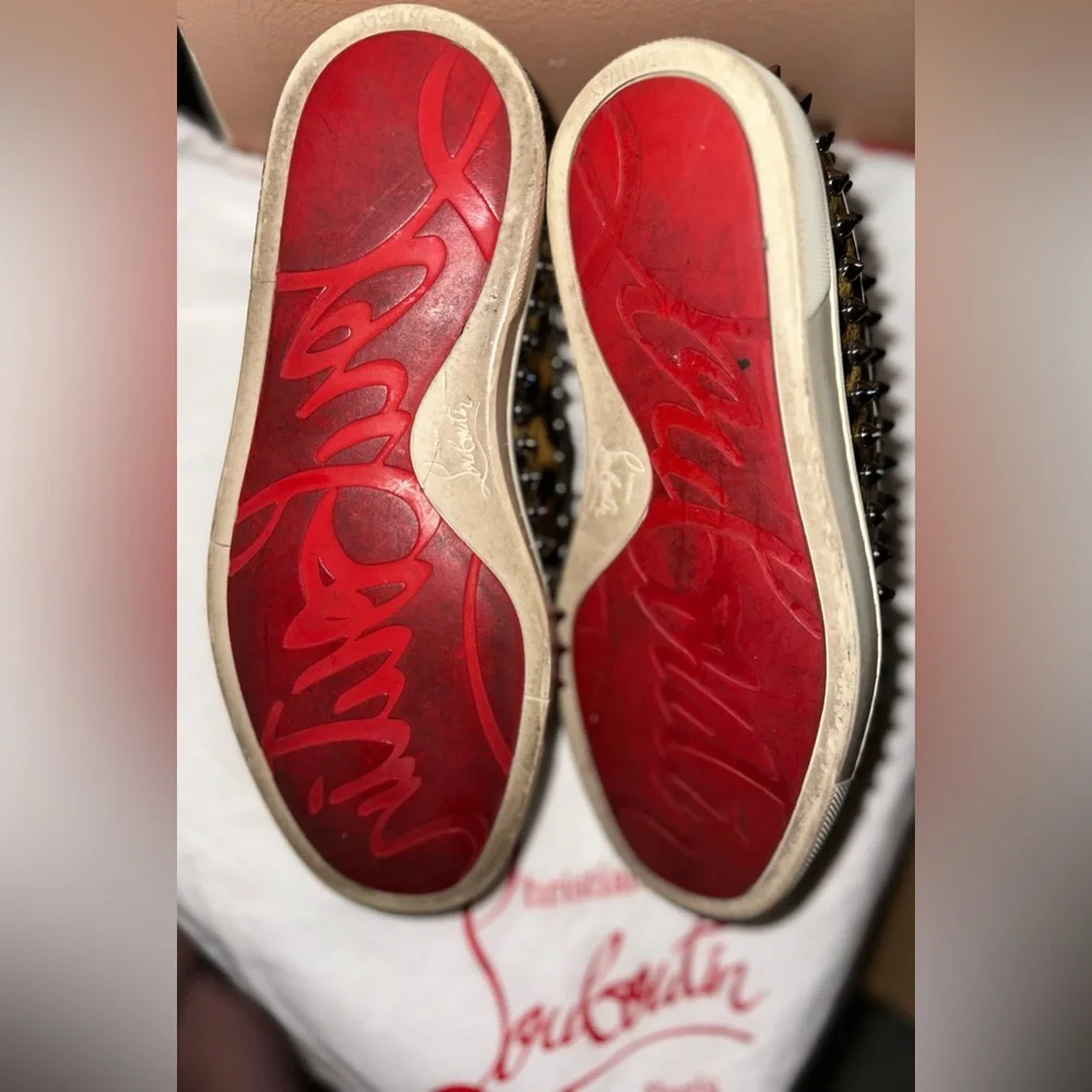 Christian Louboutin Studded Patent Leather Sneakers - Picture 5 of 7